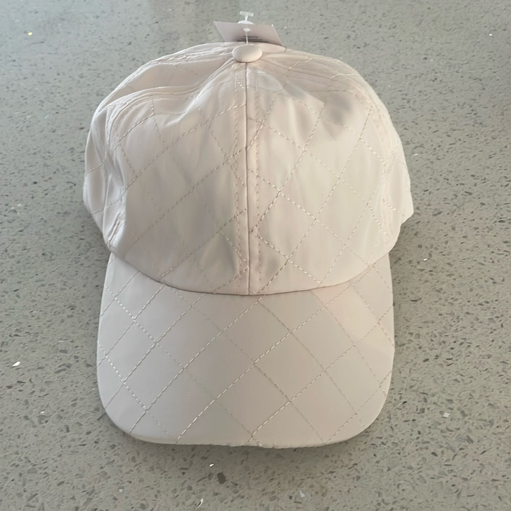 Super cute cream quilted baseball cap